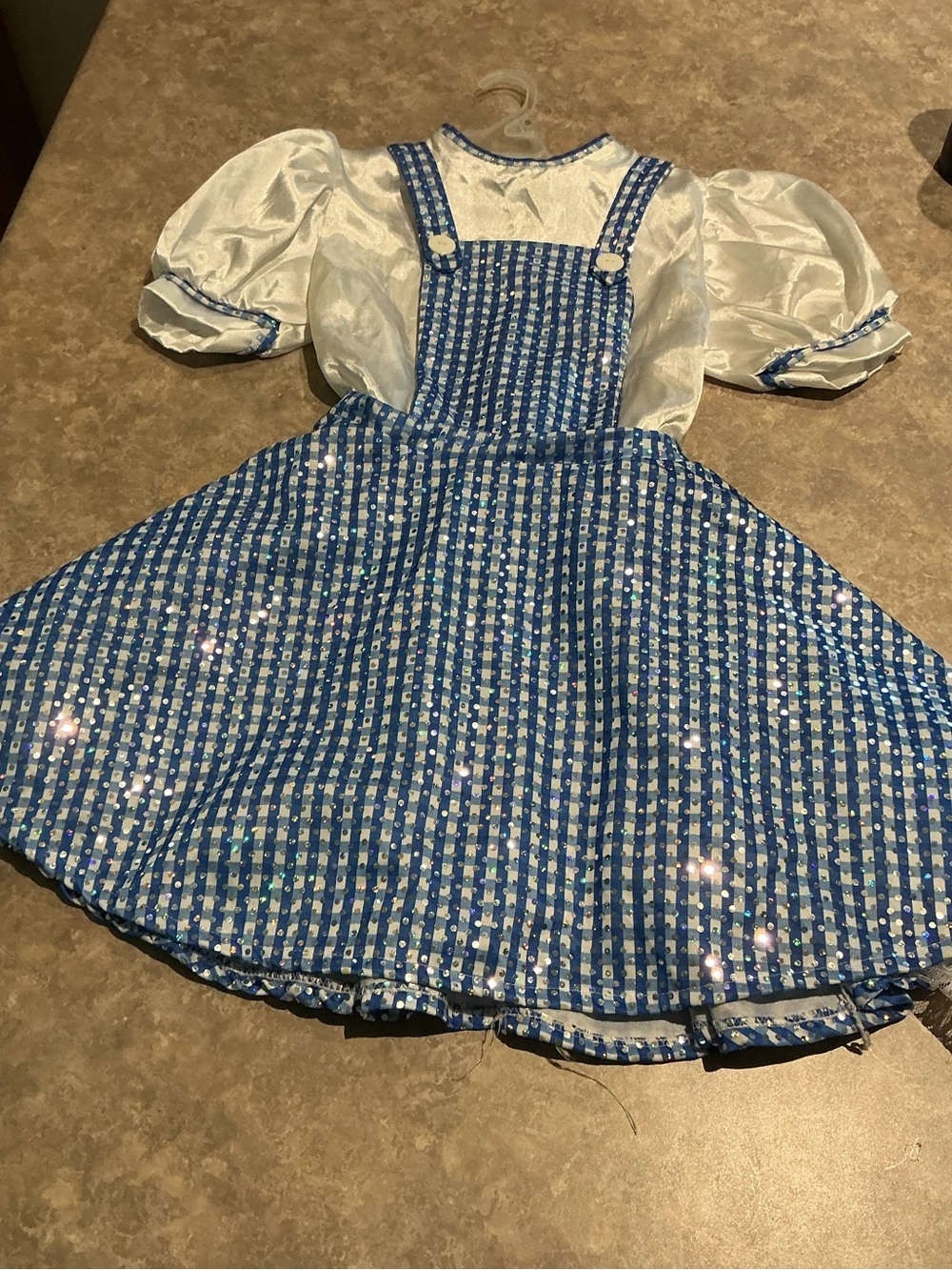 Dorothy The Wizard of Oz Girls Blue Sequin Pinafore Costume Halloween